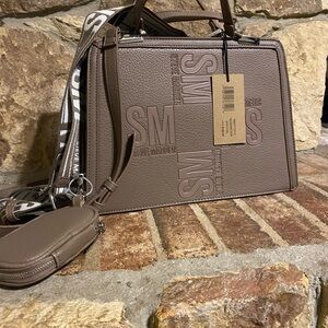 NWT STEVE MADDEN BMATTEO CROSSBODY BAG TOP HANDLE SATCHEL RARE MUSHROOM COLOR